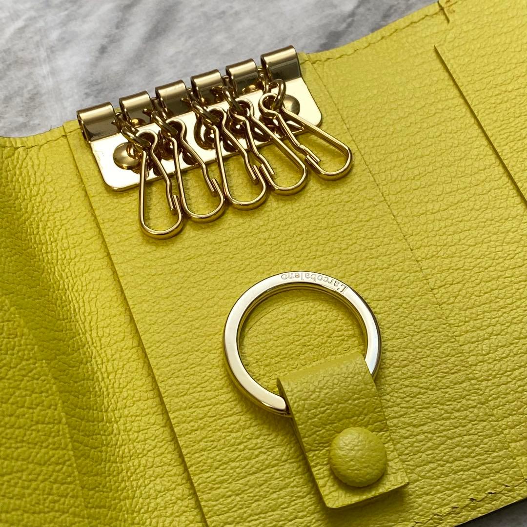 2359【新品 定価2万円】ラルコバレーノ★キーケース★GRAY/YELLOW★