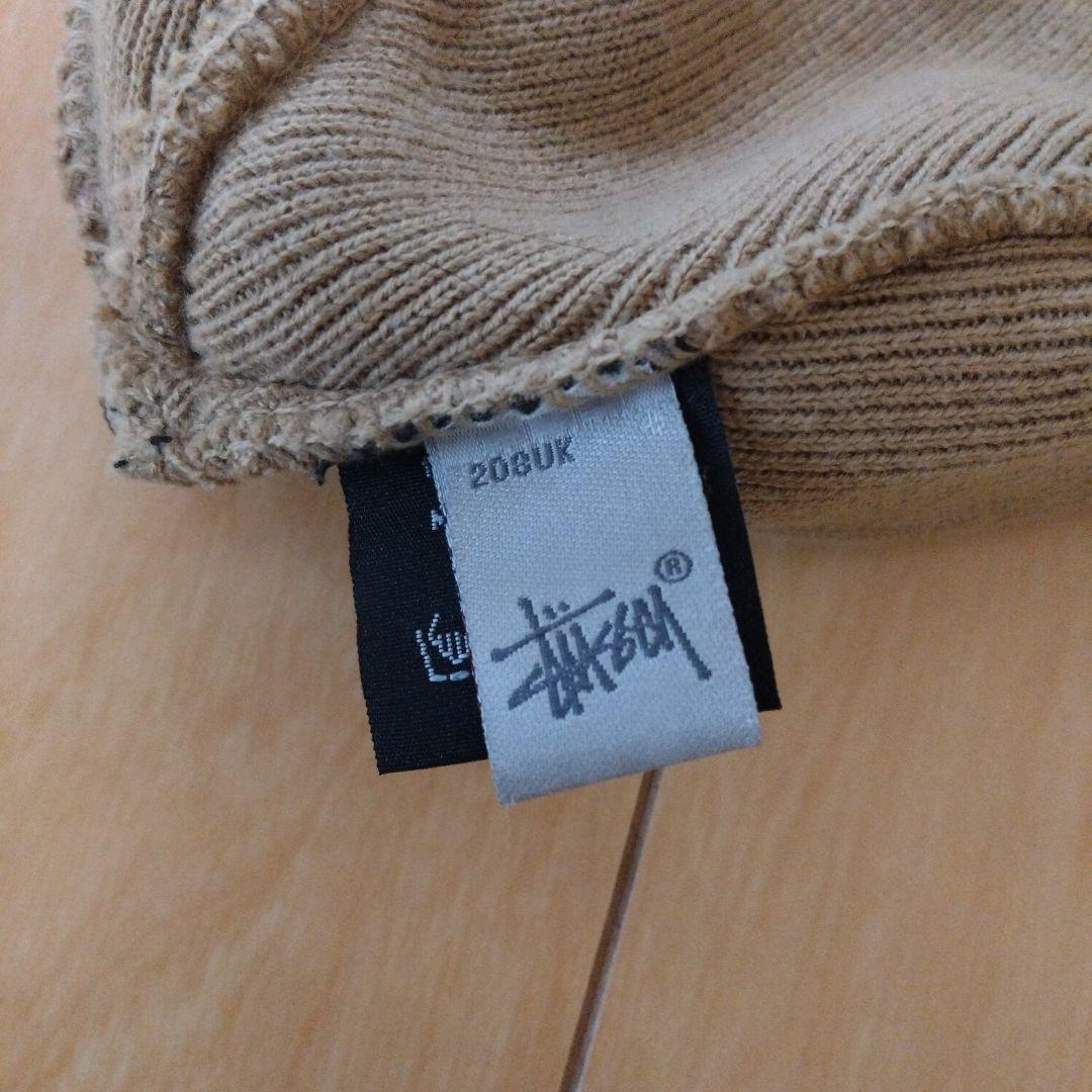 h*a様 90年代〜Stussyステューシー ベージュとブラウンのニット帽ビーニ