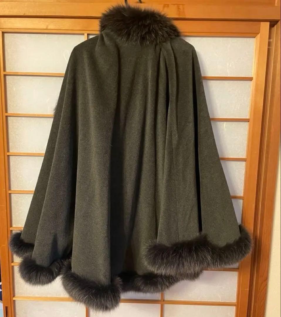 フォックスファーマント　アンゴラウール　ポンチョ