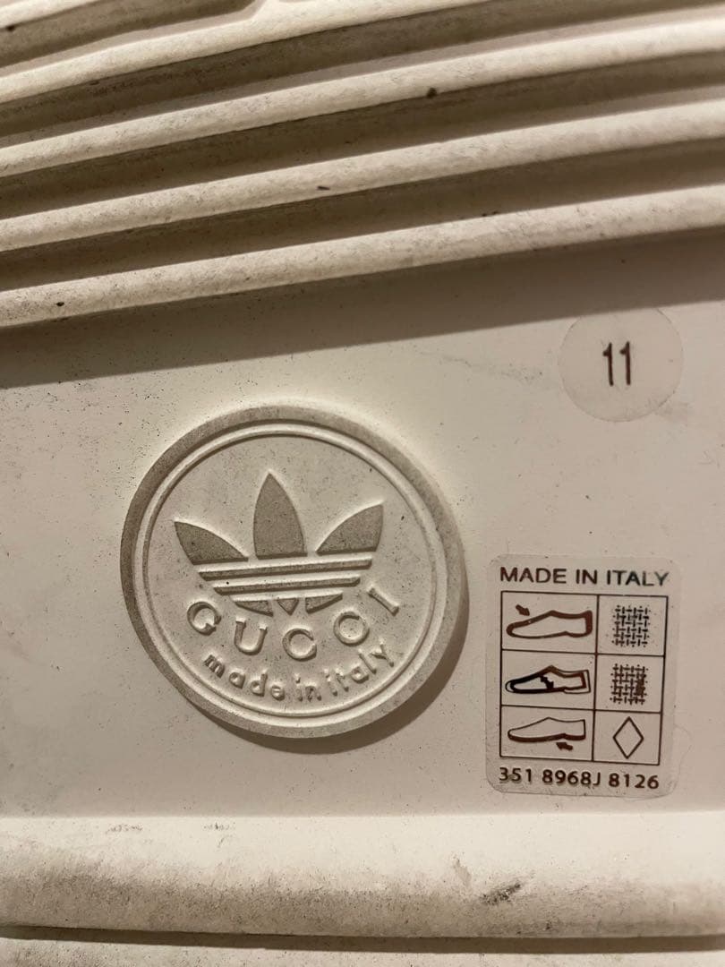 GUCCI×adidas コラボ 青 スライドサンダル　sm