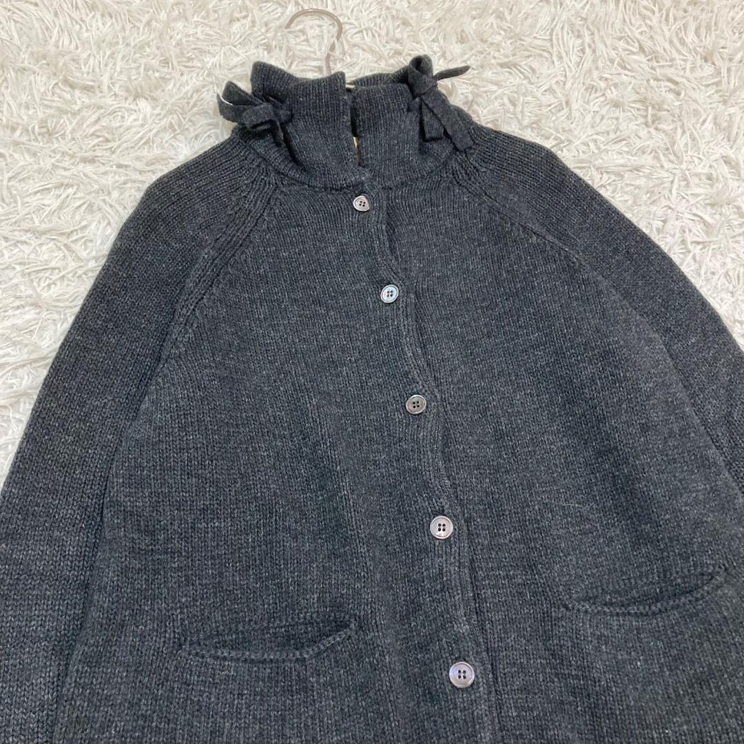 17042✨マルニ 42 カシミヤ混 リボン ウール ニットジャケット ブルゾン