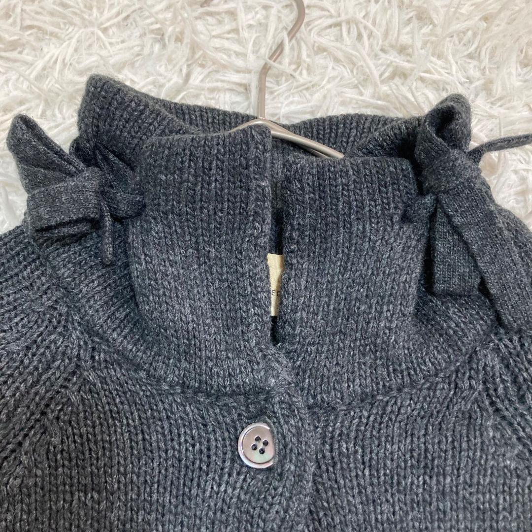 17042✨マルニ 42 カシミヤ混 リボン ウール ニットジャケット ブルゾン