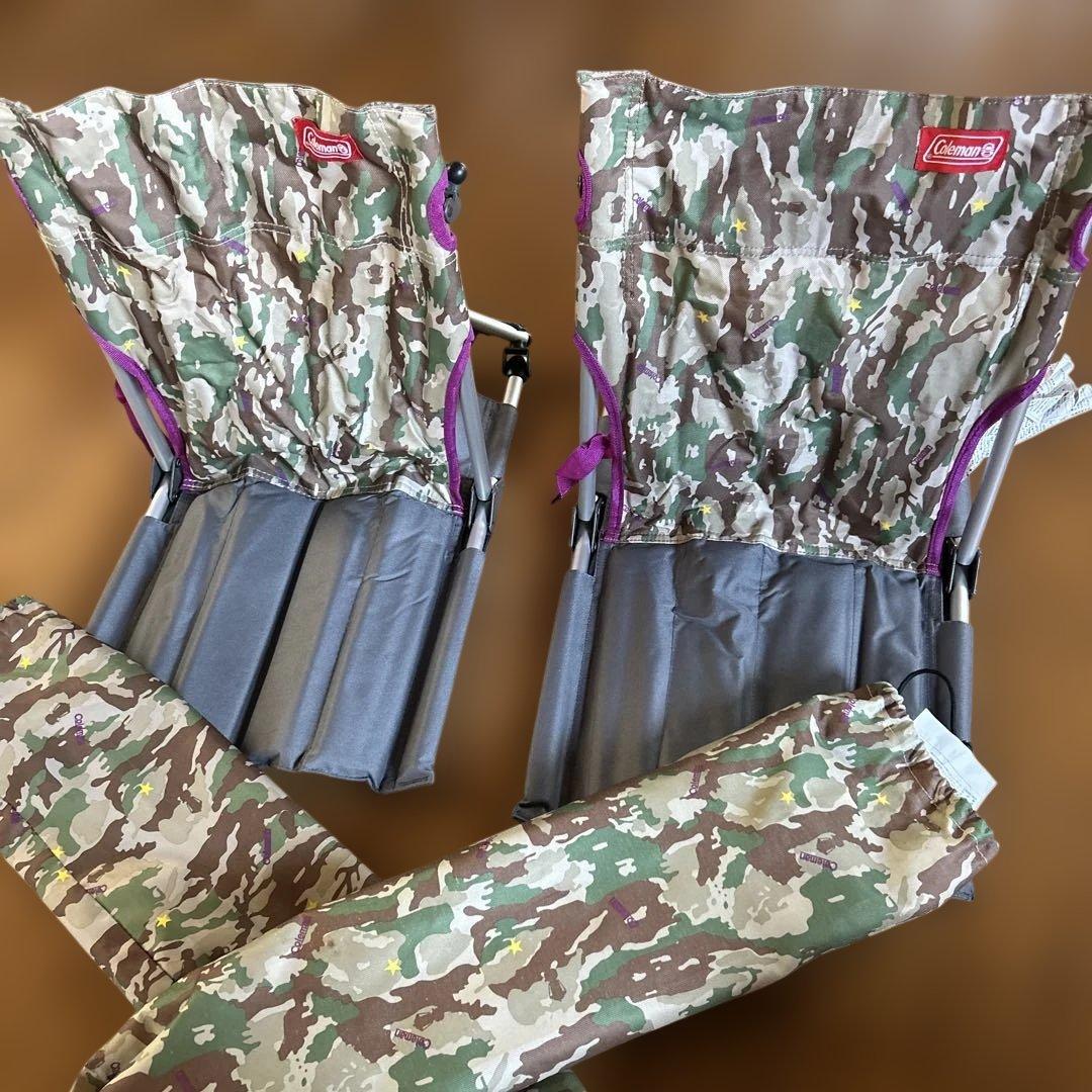 Coleman アウトドアチェア 迷彩柄 2脚セット　コンパクト　アルミフレーム