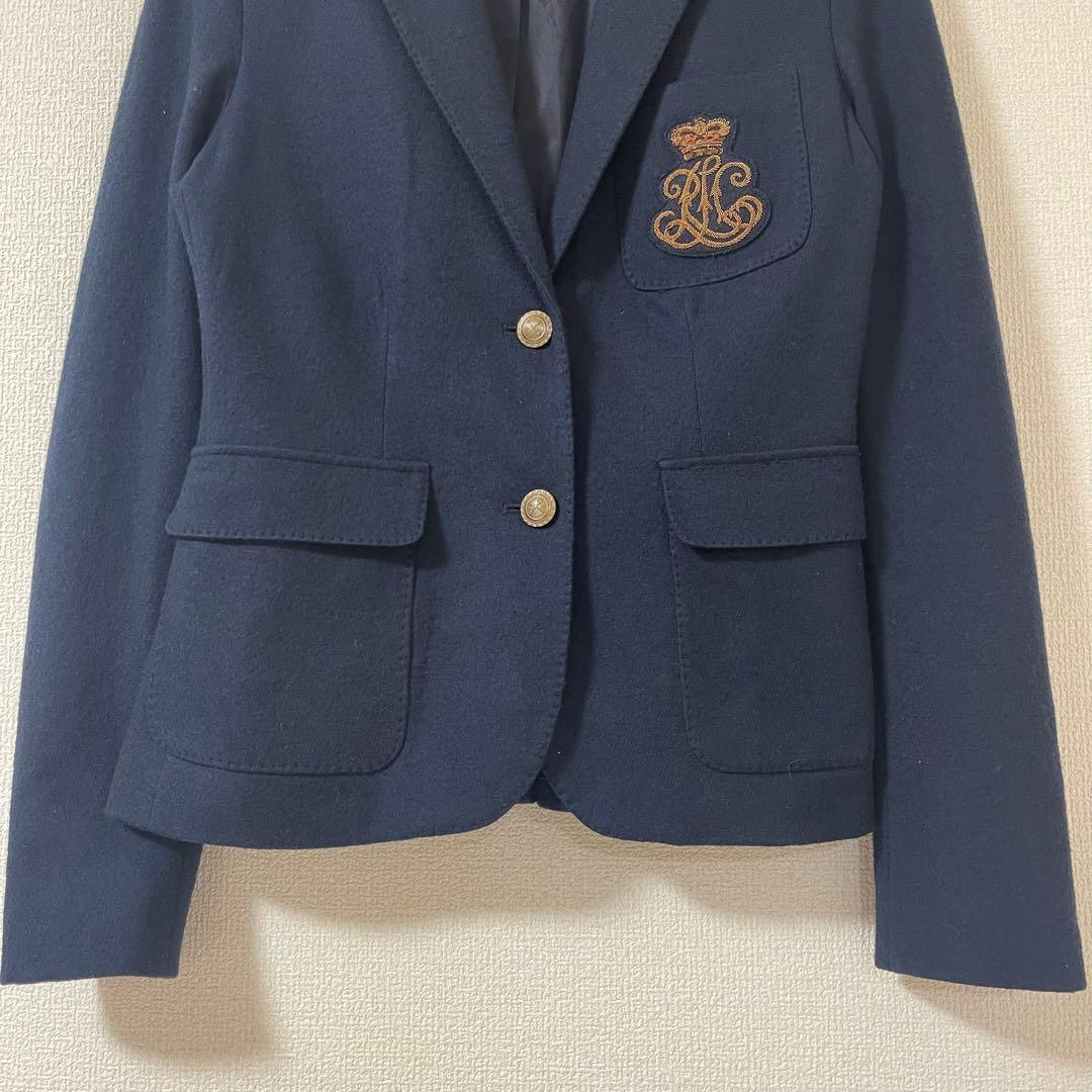 美品⭐︎ラルフローレン　レディース　テーラードジャケット　ウール　エンブレム　4
