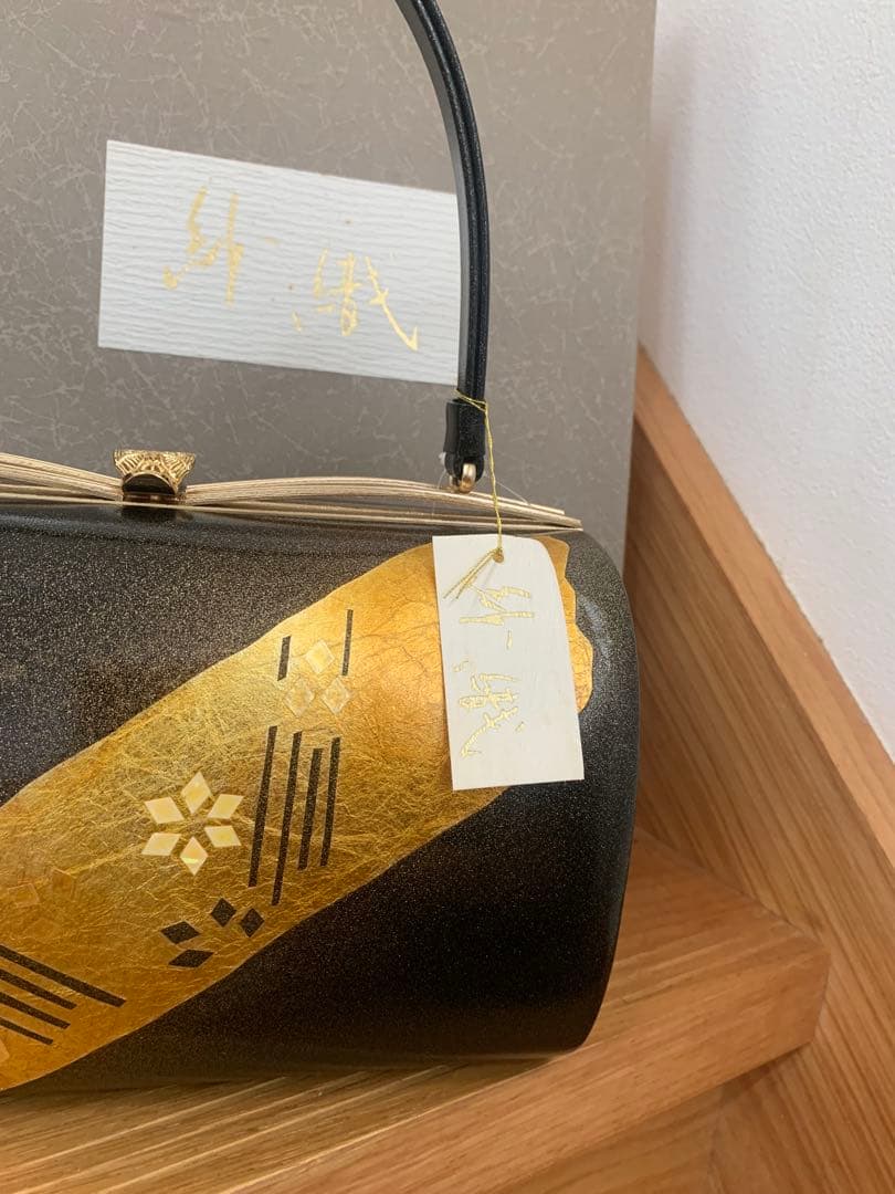 新品未使用タグ付　草履バッグ　セット ゴールド　紗織　Ｌ　ブラック　留袖　七五三