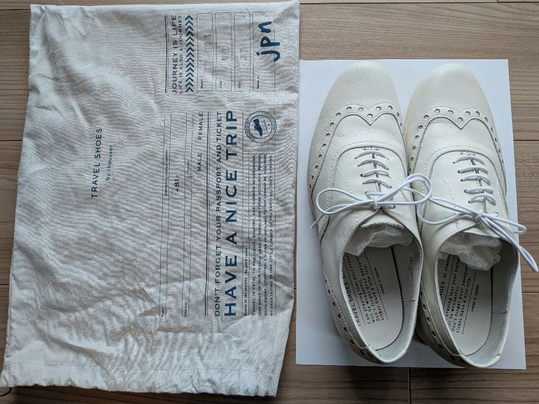 TRAVEL SHOES by chausser ホワイト レースアップ靴37