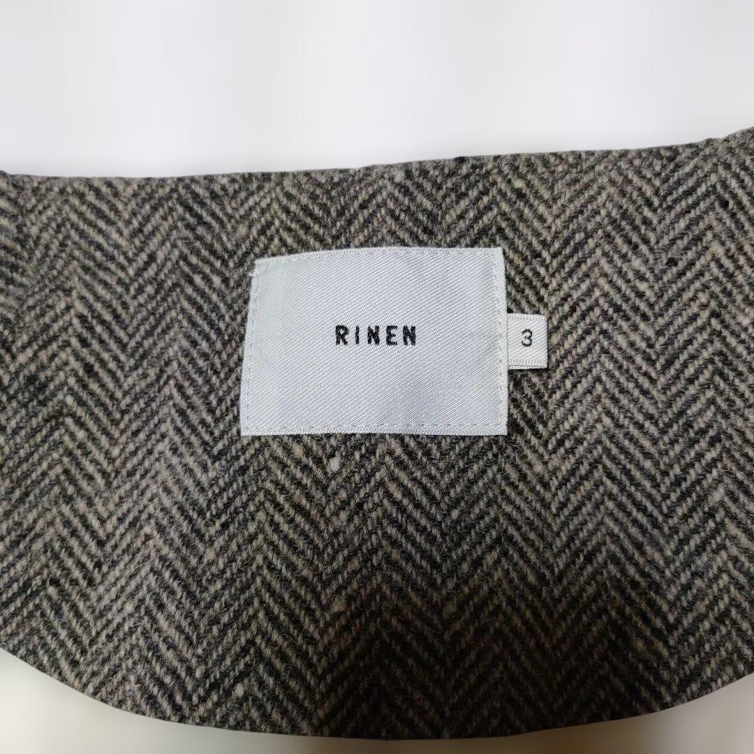 RINEN リネン 1/6ツィードヘリンボーン　ラグランノーカラージャケット 3