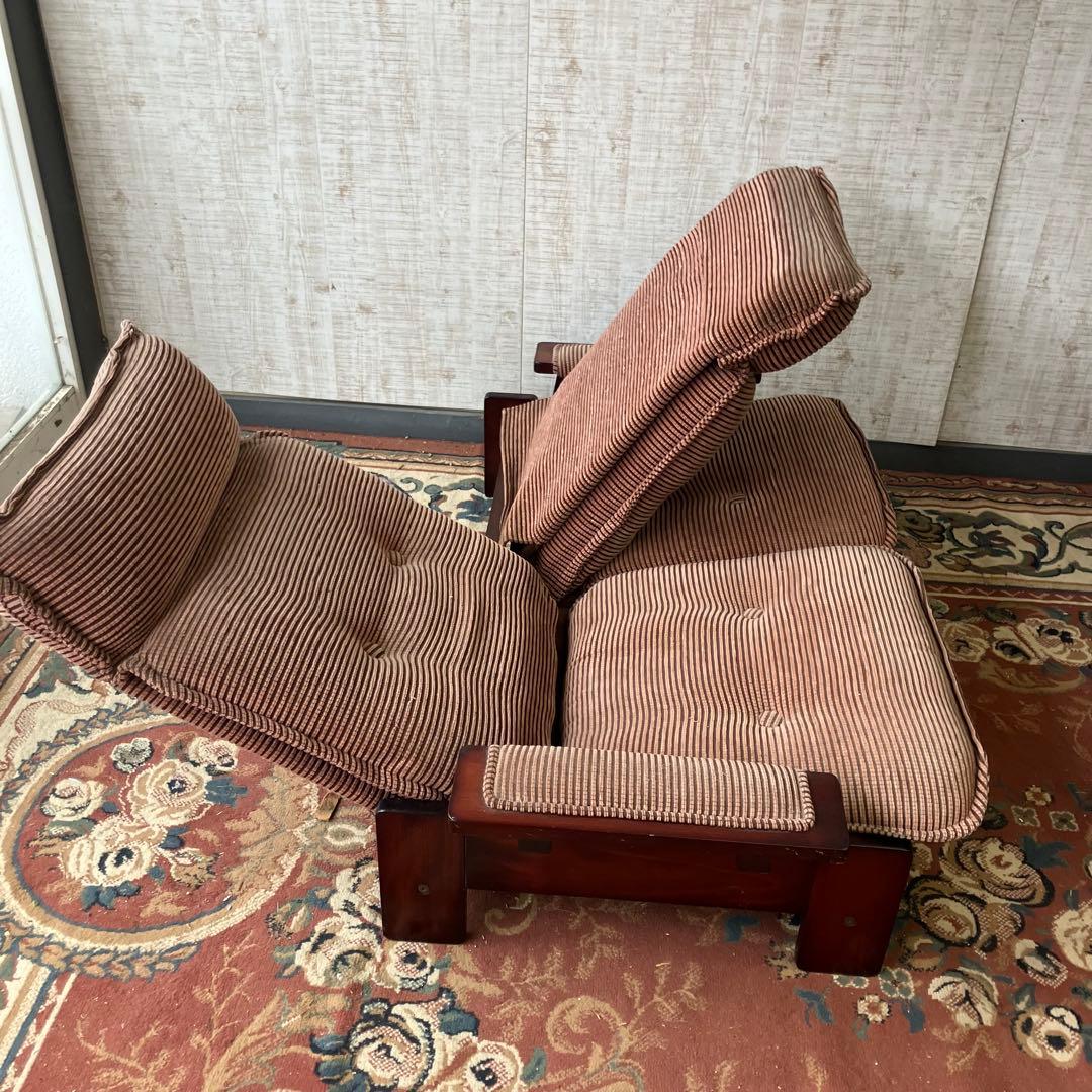 北欧レトロ グリーンジョイ 二人掛けリクライニングソファー ラウンジチェア