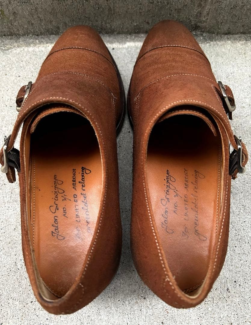 限定セール【美品】ジャランスリワヤ ブラウン スウェードダブルモンク