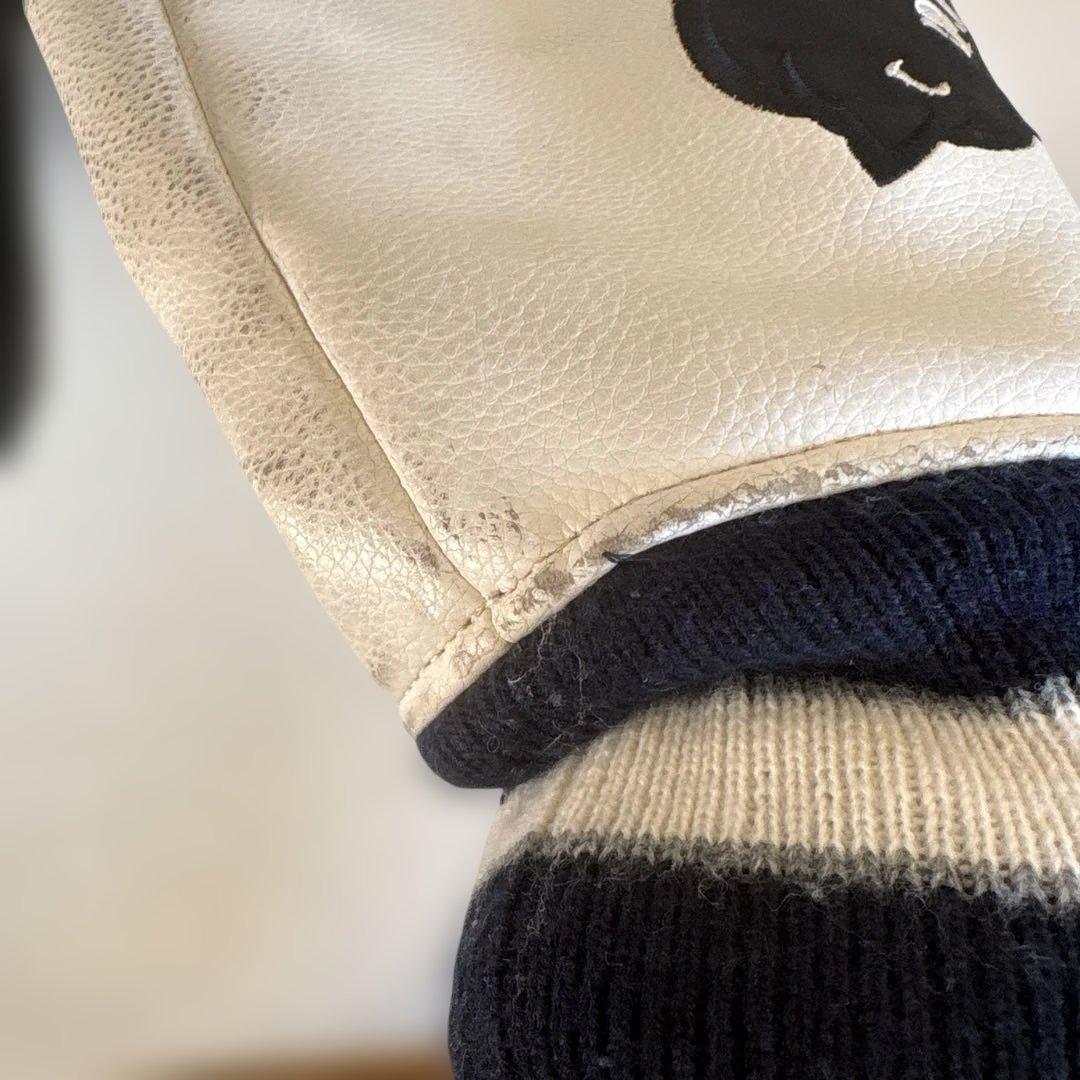 エイプ★レザー スタジャン ブラック/ホワイト