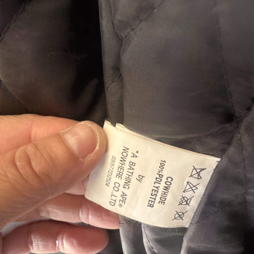 エイプ★レザー スタジャン ブラック/ホワイト