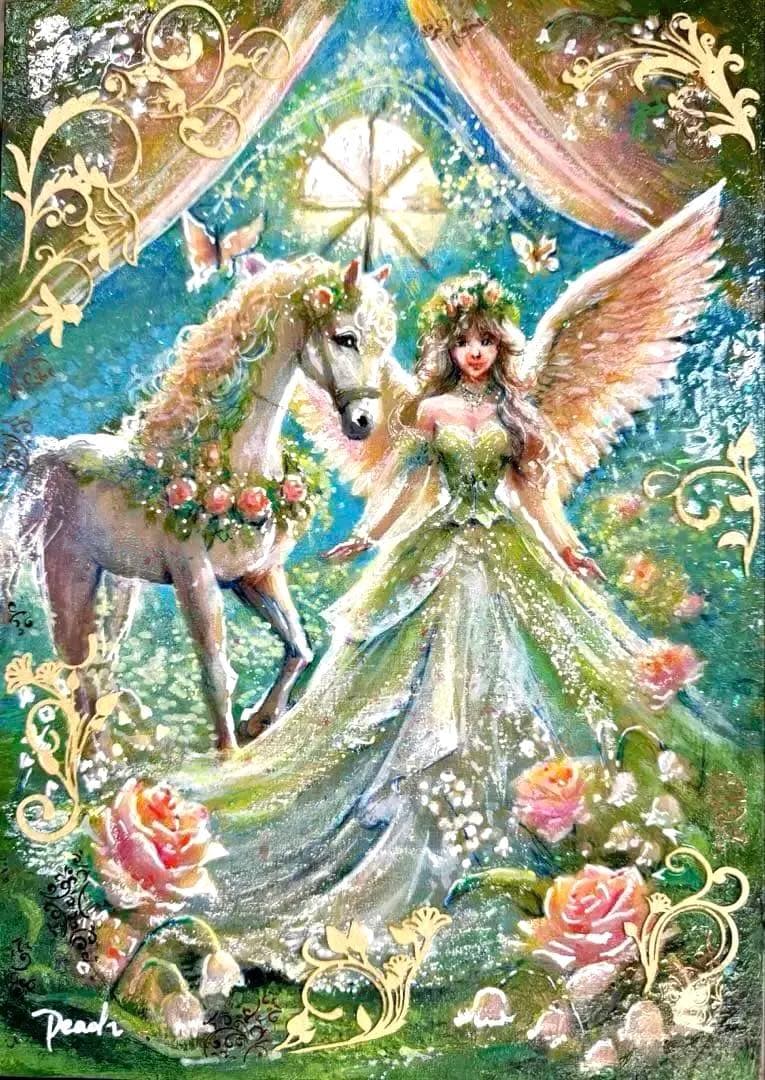 a*a様 絵画原画《若草の光暦（ひかりごよみ）》旧暦新年、キラキラ　魂が芽吹く刻