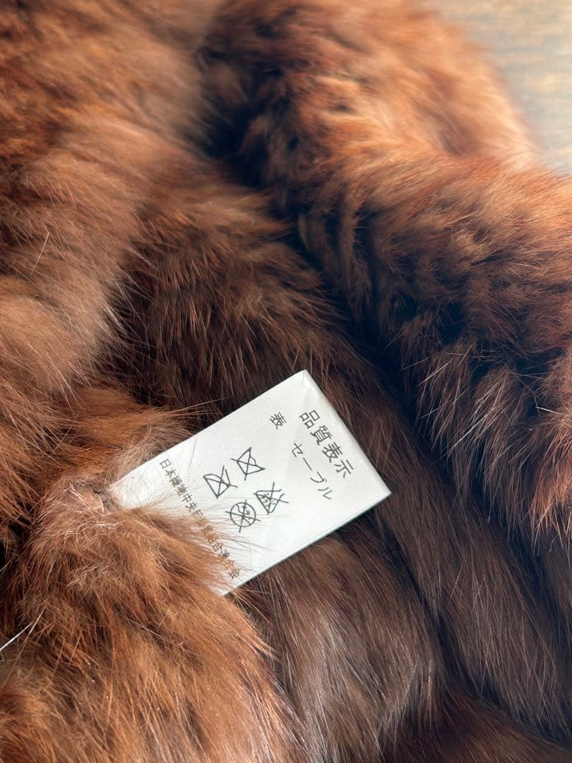 セーブルのロングストール兼マフラー　ダークブラウン　軽量ふわサラ