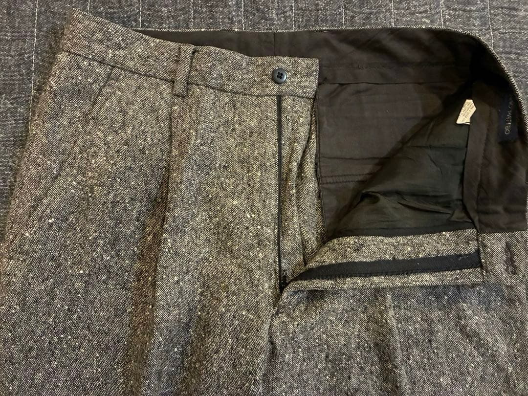 マリオマッテオ ツイード　グレー ワンタックスラックス　ウール100 イタリア製