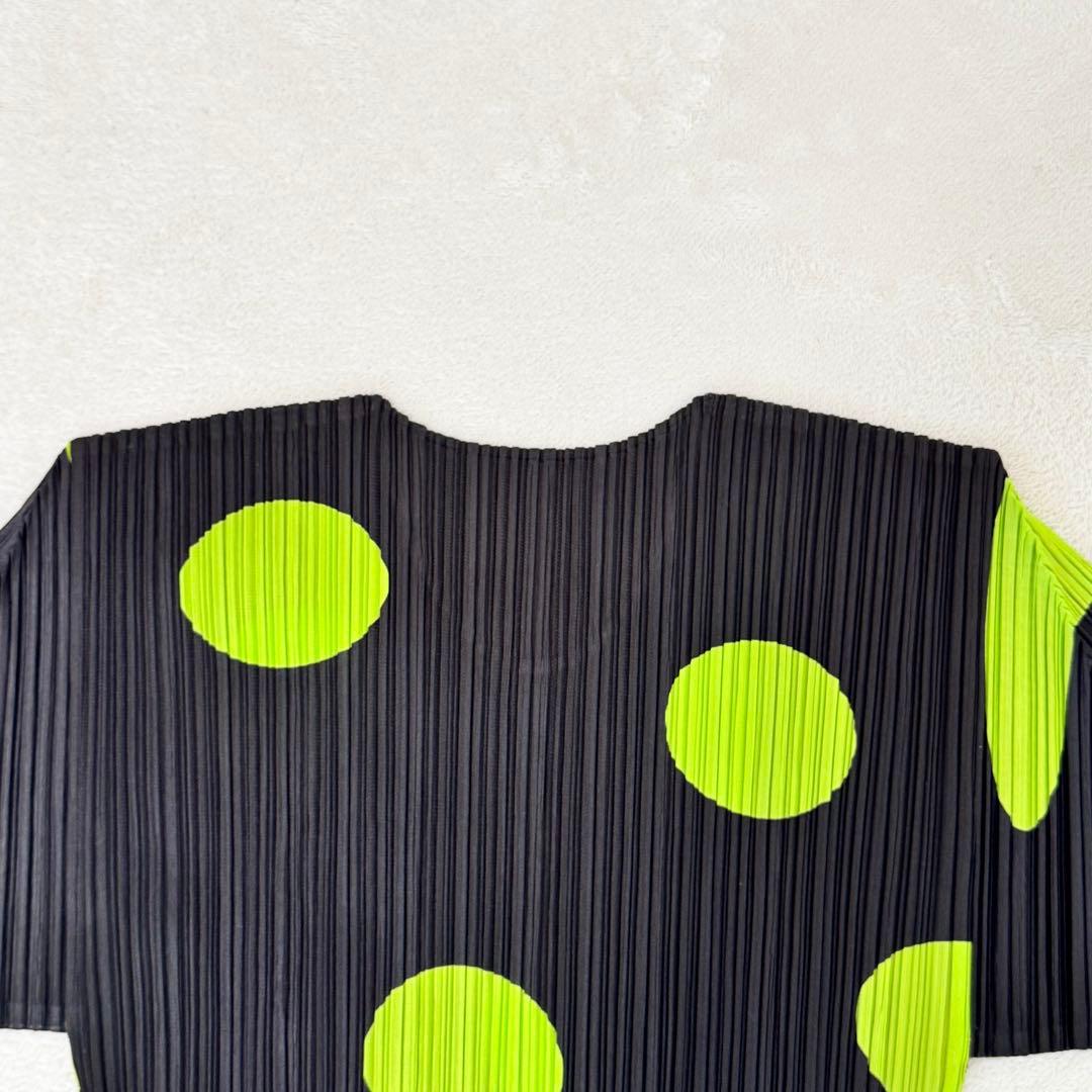 極美品✨PLEATS PLEASE プリーツ　ドット柄　ブラック　半袖　トップス