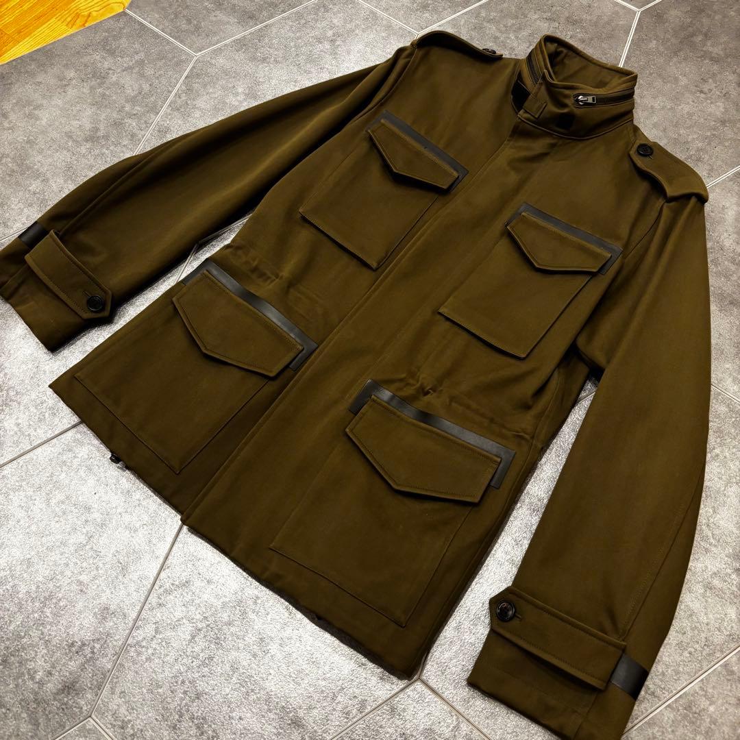 ベルルッティ　フィールドジャケット　アウター　レザートリム　44