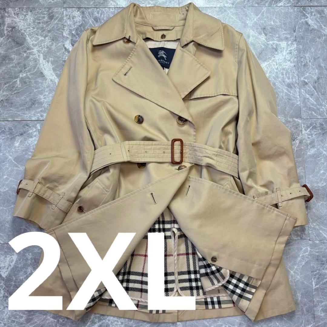 2XL♡美品♡バーバリーロンドン　トレンチコート　ライナー　ベルト　ハニー