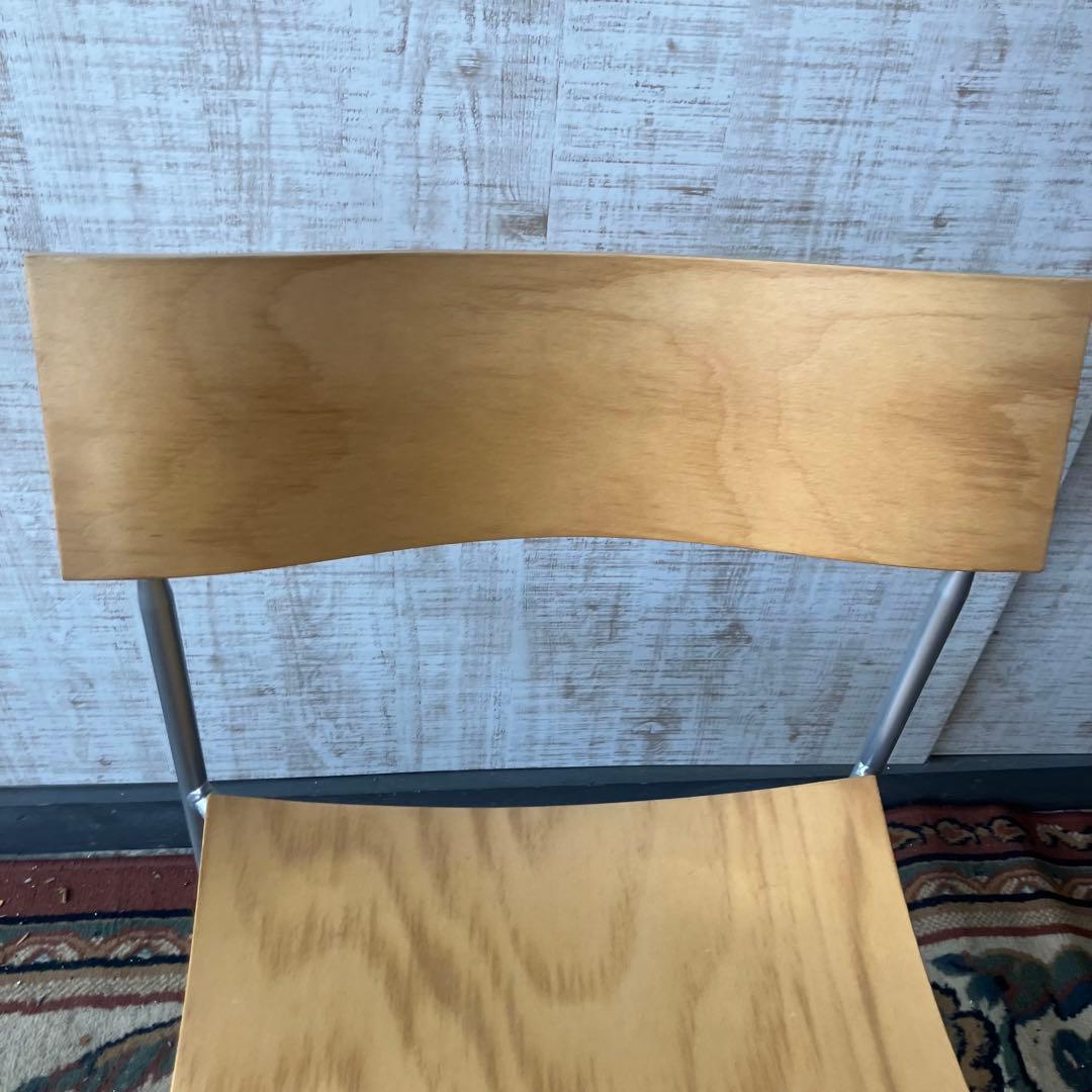 ④ 北欧レトロ ラムホルツ キャンパス プライウッドチェア 2脚セット