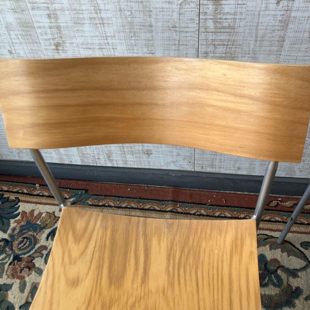 ④ 北欧レトロ ラムホルツ キャンパス プライウッドチェア 2脚セット