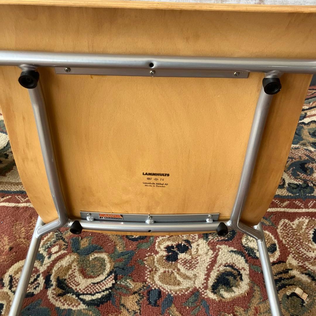 ④ 北欧レトロ ラムホルツ キャンパス プライウッドチェア 2脚セット