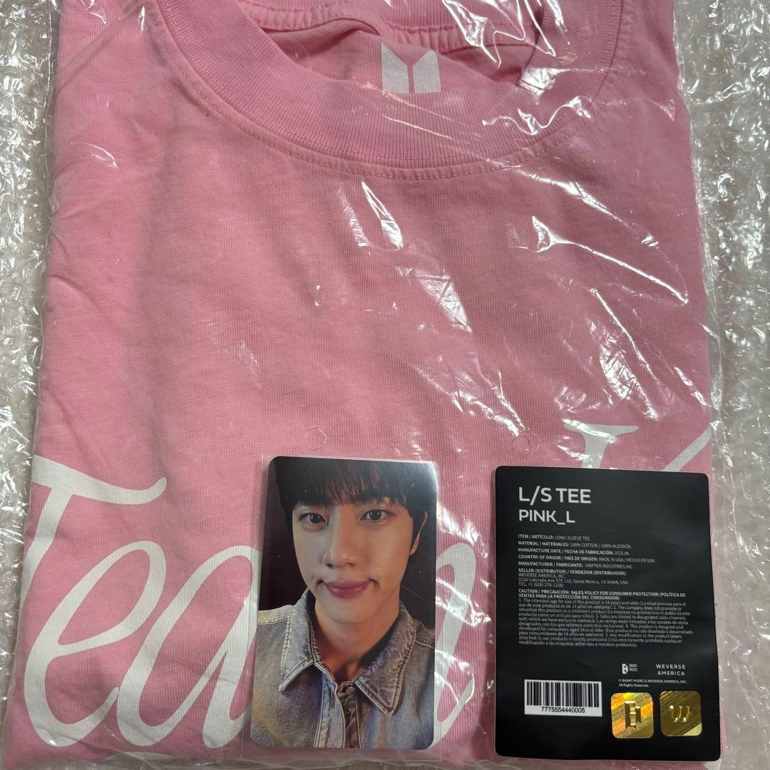 BTS jin ジン ロンT ピンク Lサイズ