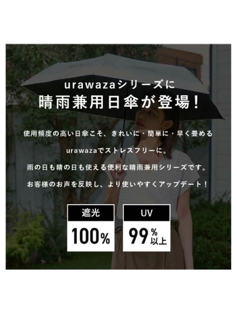ムーンバット 3秒のurawaza(ウラワザ) 晴雨兼用 日傘 折りたたみ