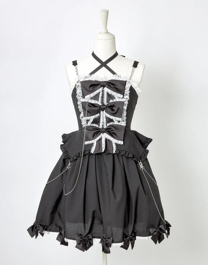 ワンピース Avenchumu Front ribbon chain one piece S