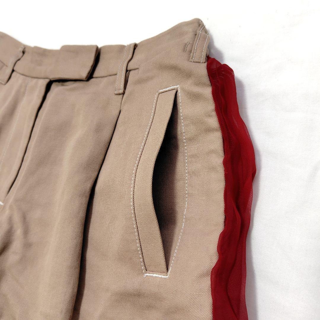 【美品】sacai サカイ プリーツ切替 キュロット風パンツ ドッキング レース