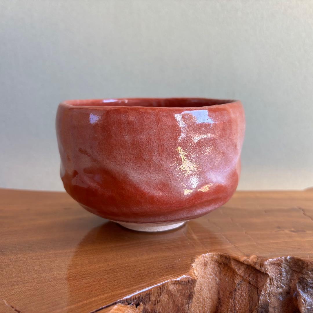 赤楽茶碗 楽焼 昭楽 抹茶碗 茶道具 共箱(306Bc)