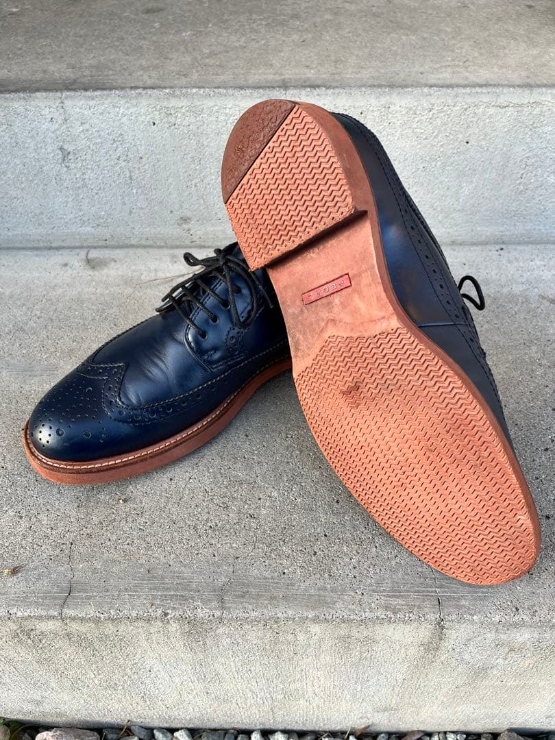 REGALネイビー レザー ウィングチップ シューズ