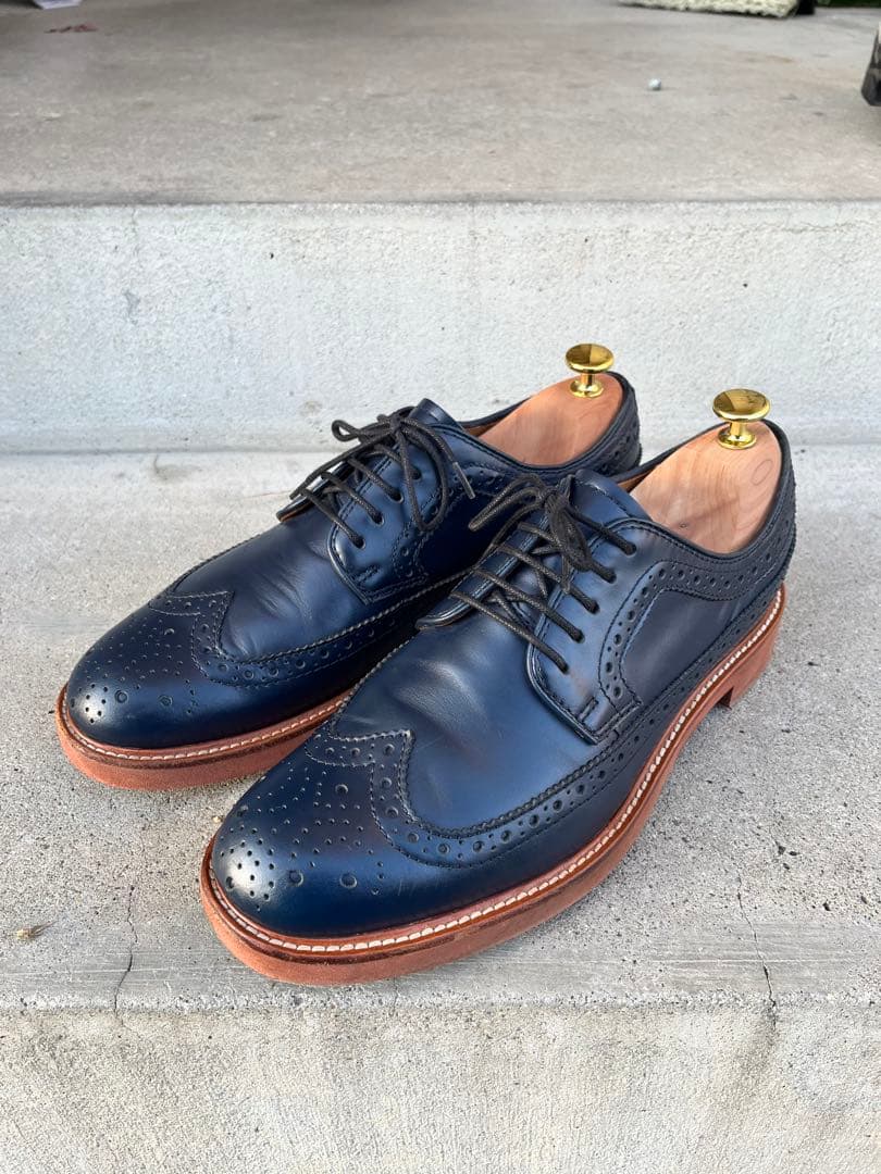 REGALネイビー レザー ウィングチップ シューズ