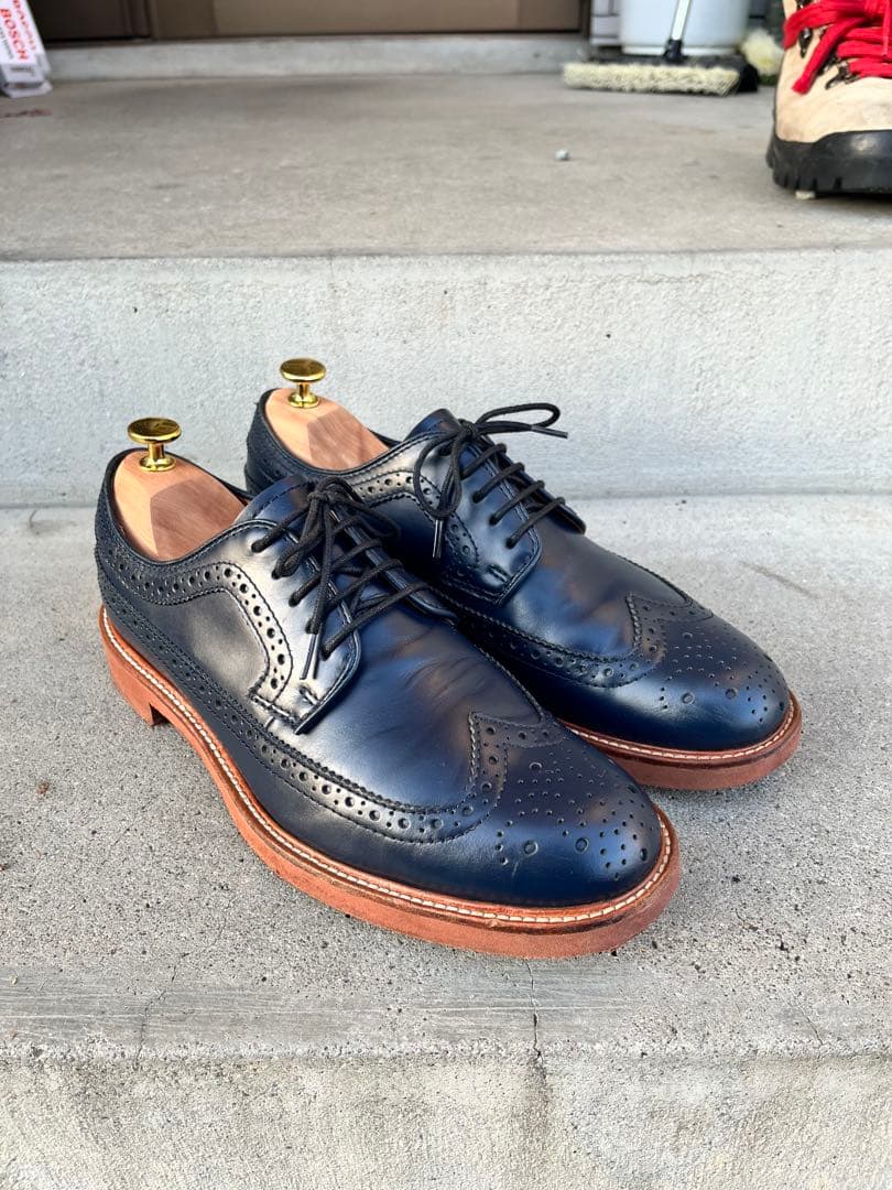REGALネイビー レザー ウィングチップ シューズ