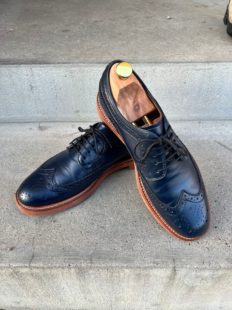 REGALネイビー レザー ウィングチップ シューズ