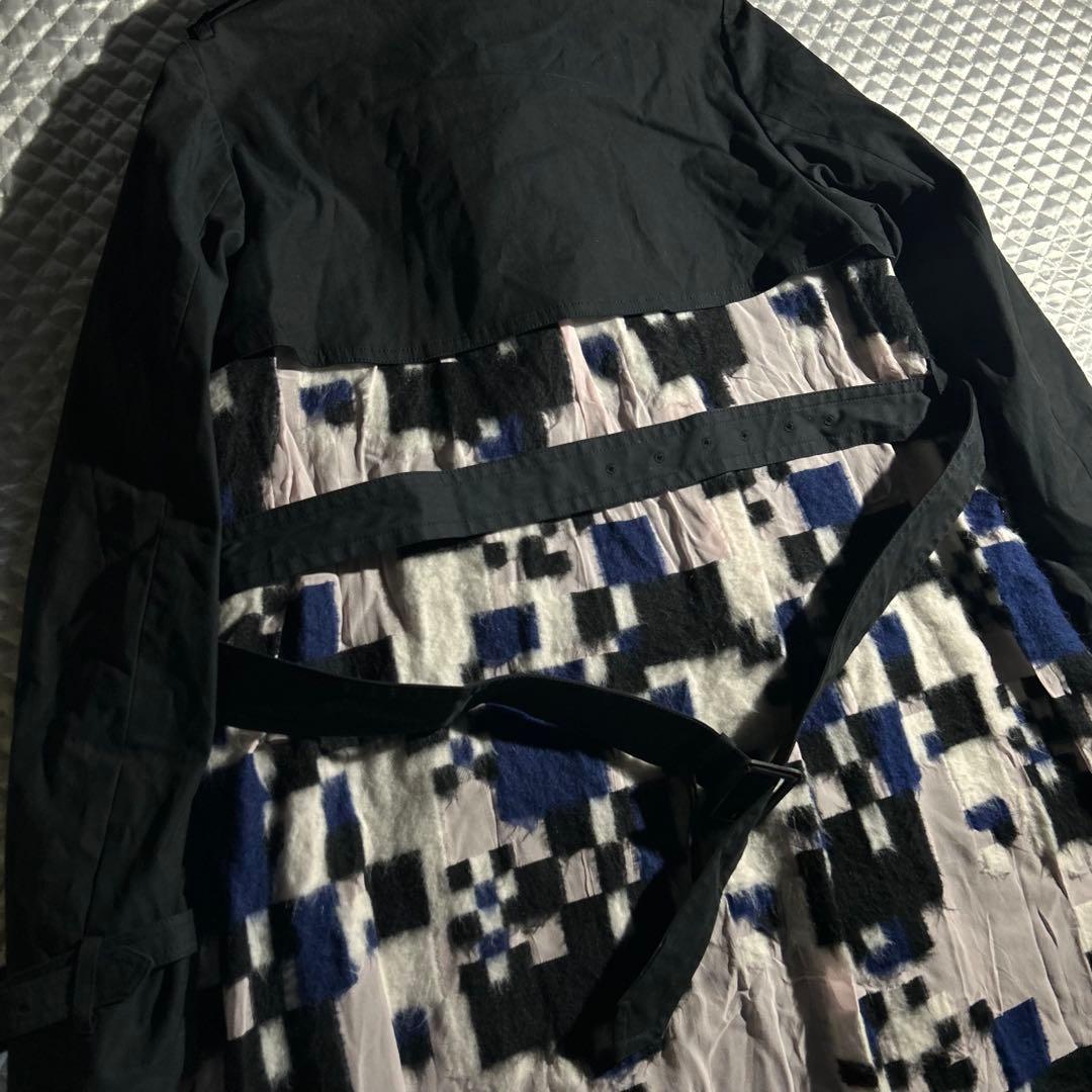 10s mint designs ウール立体ブロック柄トレンチコート