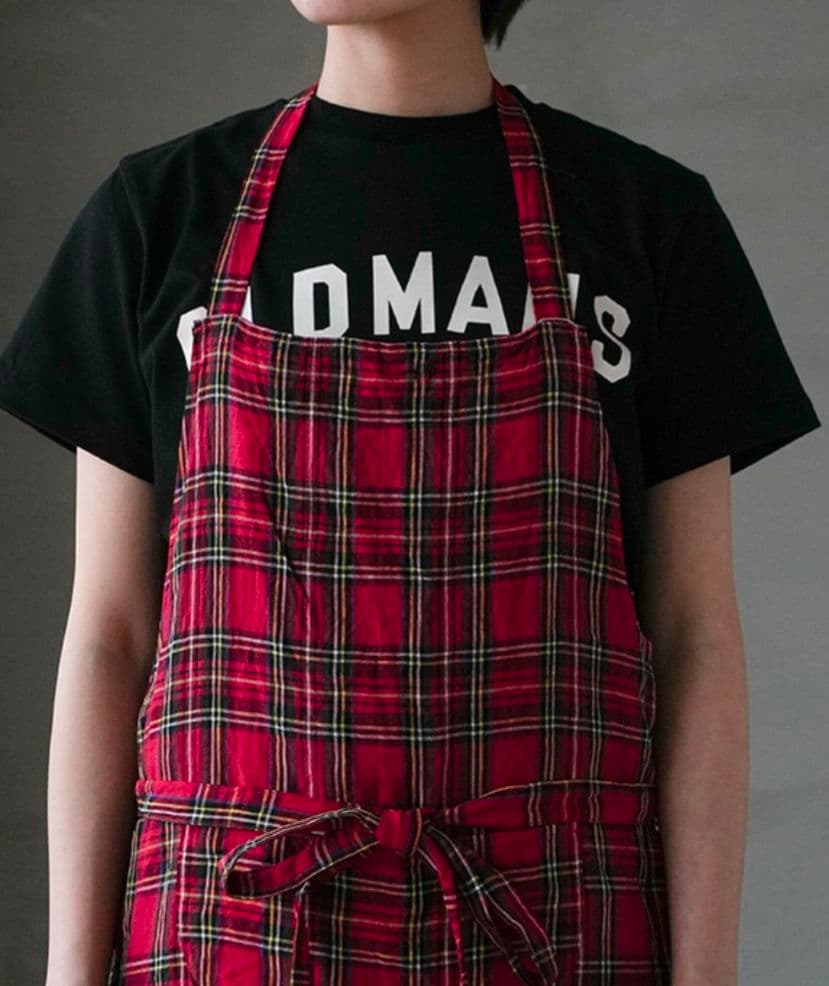 3/31まで　R&D.M.Co-TARTAN CHECK APRON　リネン