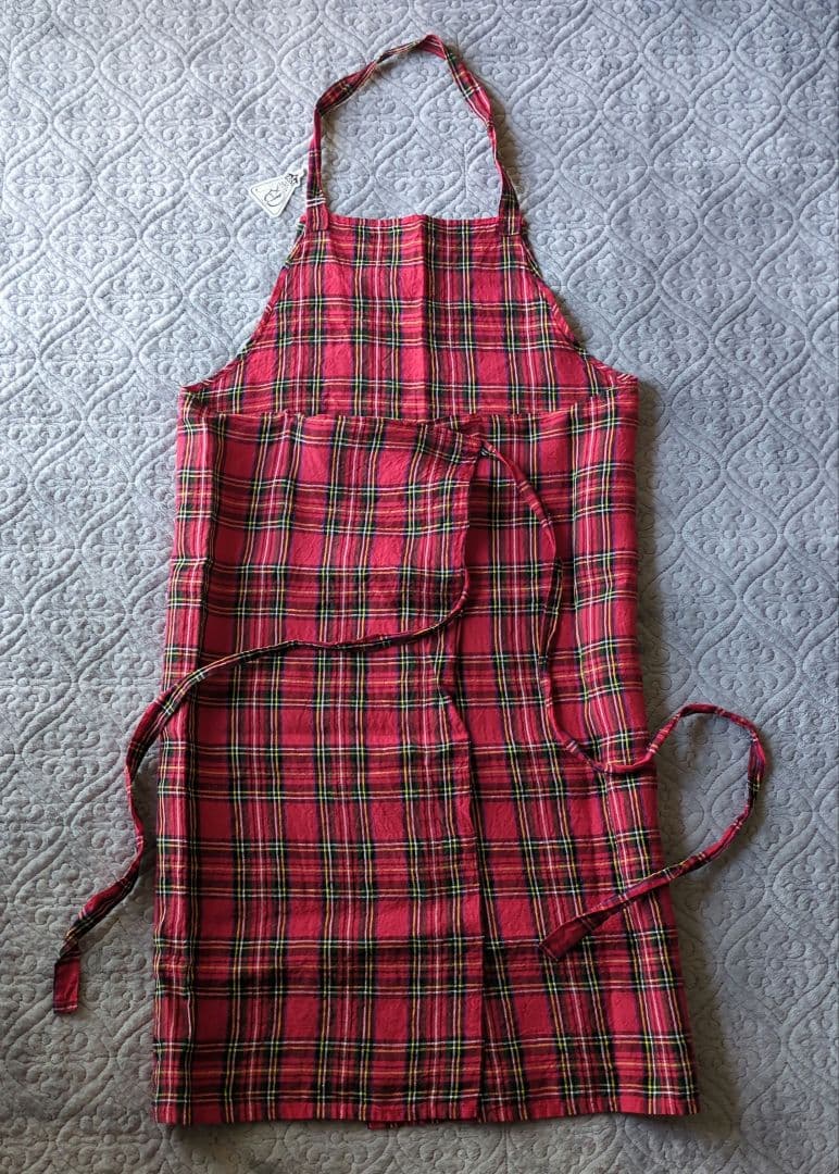 3/31まで　R&D.M.Co-TARTAN CHECK APRON　リネン