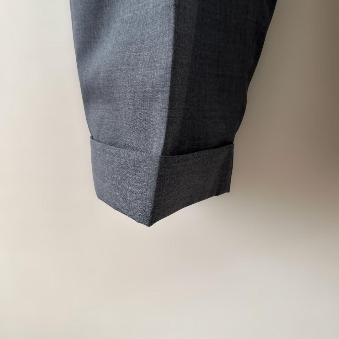 BEAMS PLUS 2プリーツ トロピカルウール トラウザーズ グレー XL