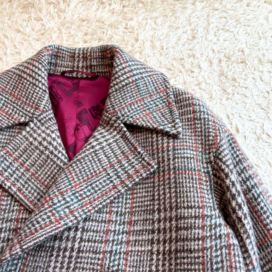 め*か様 【未使用級✨️ヴィヴィアンウエストウッド】 チェック コート オーブ