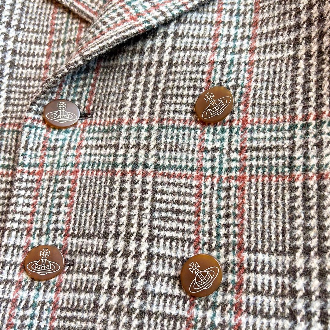 め*か様 【未使用級✨️ヴィヴィアンウエストウッド】 チェック コート オーブ