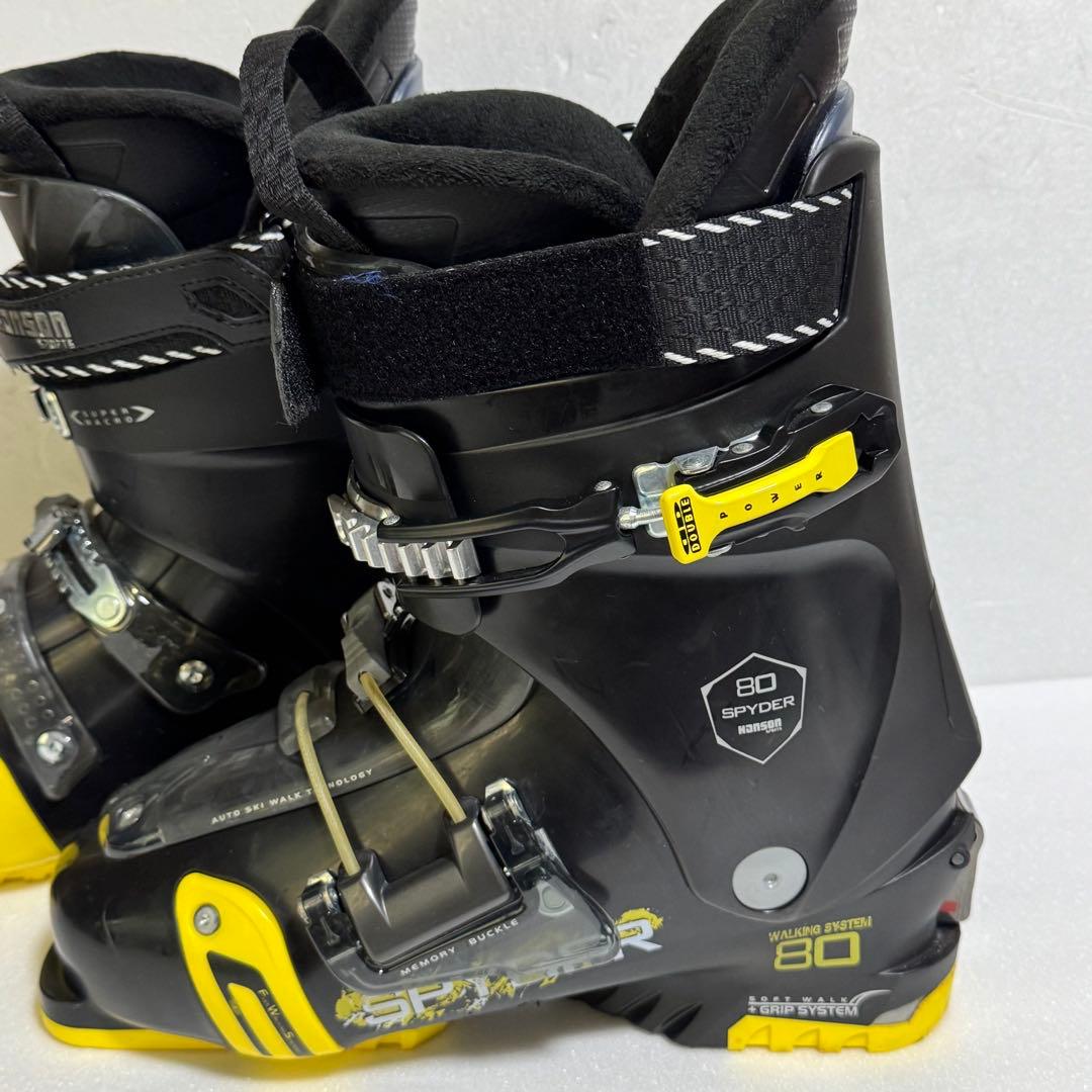 27-27.5cmHanson Spyder 80 スキー靴 ブラック/イエロー
