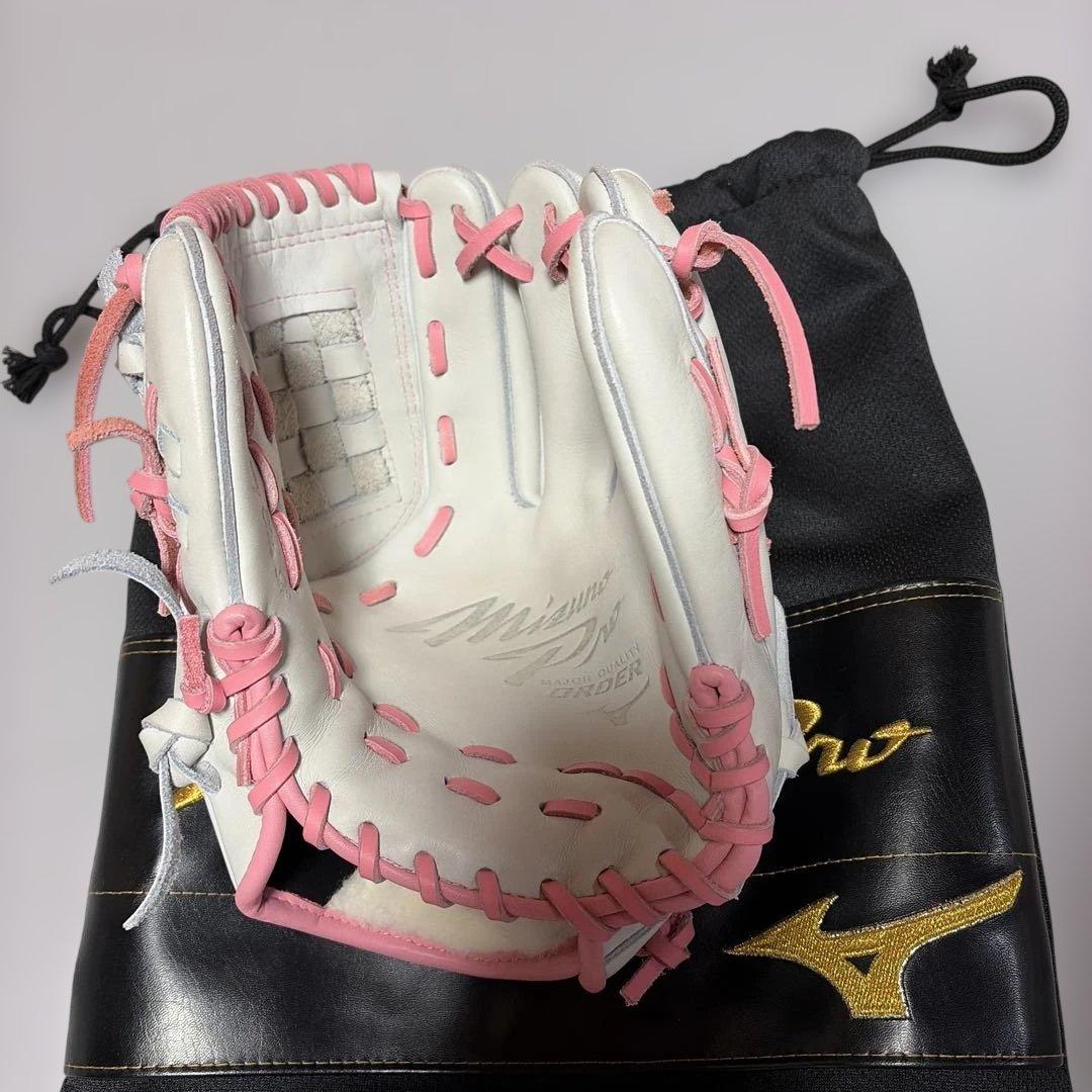 ミズノプロ軟式オーダー　シルバー/ピンク