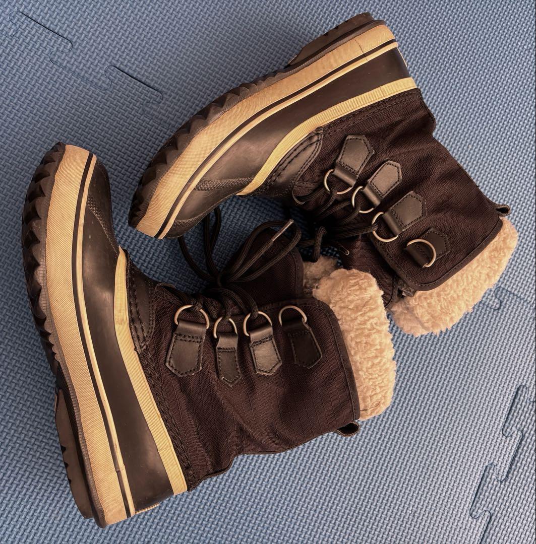 SOREL 防水ブーツ ブラック/ベージュ ファミリー3点セット