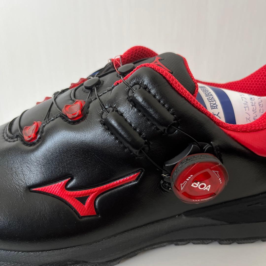 Mizuno BOAシステム ゴルフシューズ ブラック/レッド