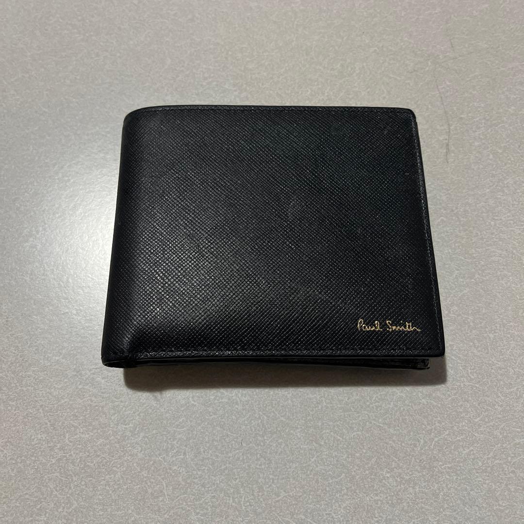 【美品】　Paul Smith ポール・スミスブラック 二つ折り財布