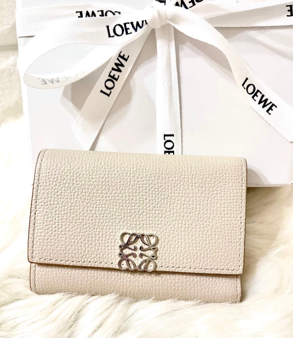 【もちぶた様】LOEWE アナグラム トライフォールド 三つ折り財布 ベージュ