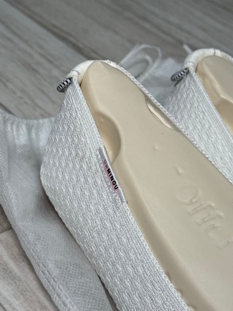 offen×UNMINOUコラボ ストライプリボンシューズ