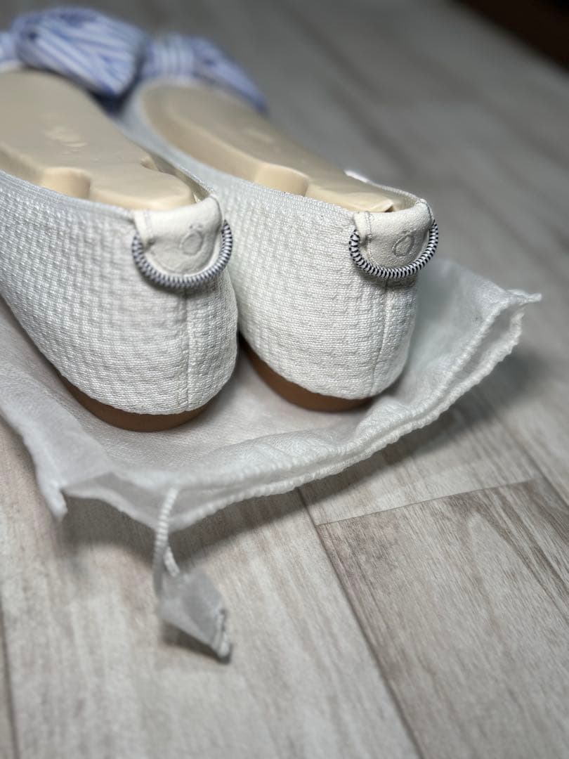 offen×UNMINOUコラボ ストライプリボンシューズ