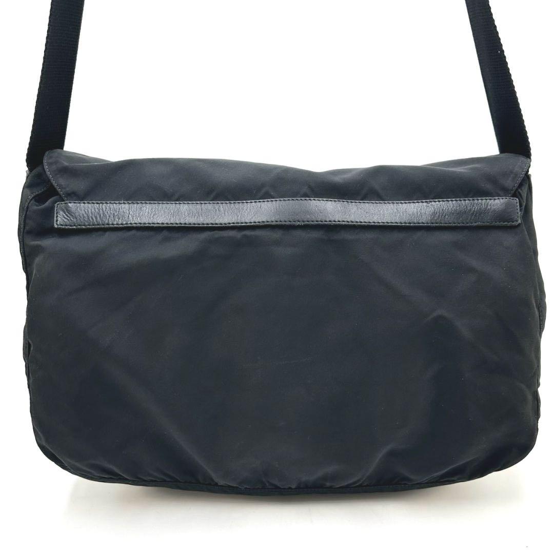 PRADA プラダ ダブルポケット ショルダーバッグ メッセンジャーバッグ 黒