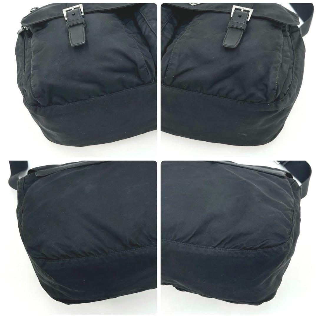 PRADA プラダ ダブルポケット ショルダーバッグ メッセンジャーバッグ 黒