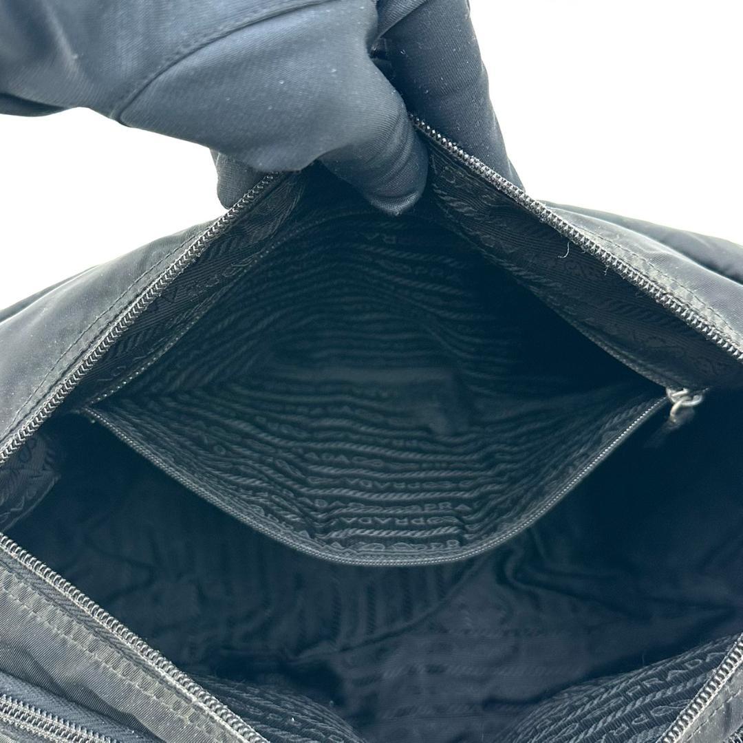 PRADA プラダ ダブルポケット ショルダーバッグ メッセンジャーバッグ 黒